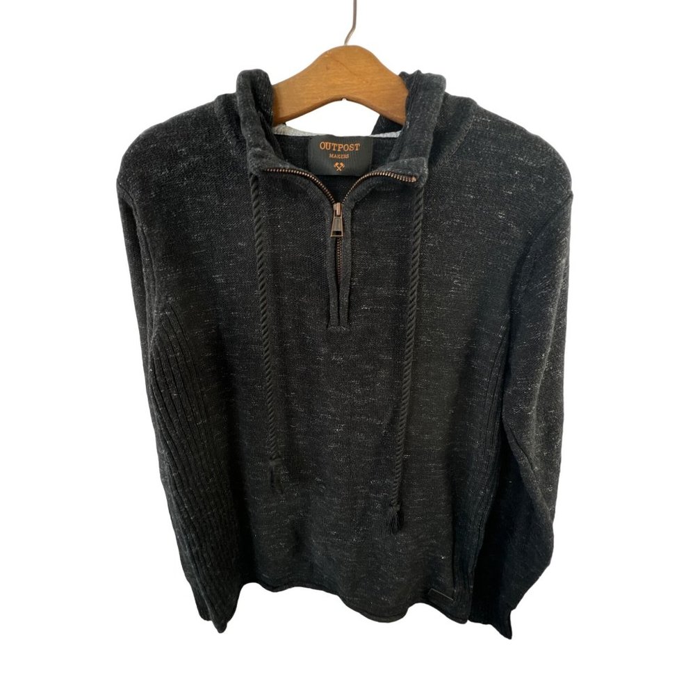 Outpost Makers Quarter Zip Pullover Hoodie Women's S Long Sleeve Black Cozy